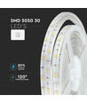 V-Tac 4,8W/m stænktæt LED strip - 5m, IP65, 30 LED pr. meter