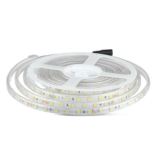 5m 9W/m stænktæt LED strip - 24V DC, IP65, 60 LED pr. meter