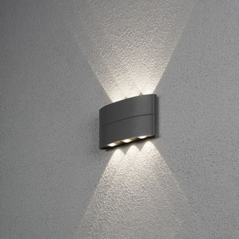 Chieri LED Væglampe Udendørs 8W IP54 i Mørkegrå - Konstsmide