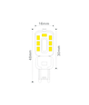 2W G9 LED pære - 3000K (varm hvid)