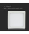 Outlet: 12W LED loftslampe - 14 x 14cm, Højde: 2,4cm, hvid kant