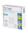 Outlet: 12W LED loftslampe - 14 x 14cm, Højde: 2,4cm, hvid kant