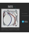 Outlet: 12W LED loftslampe - 14 x 14cm, Højde: 2,4cm, hvid kant