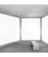 Outlet: 12W LED loftslampe - 14 x 14cm, Højde: 2,4cm, hvid kant