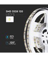 5m 8W/m LED strip - 12V DC, 120 LED pr. meter, 8mm bred