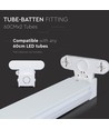 60cm T8 LED grundarmatur - Til 2x 60cm LED rør, IP20 indendørs