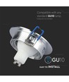 MR16 eller GU10 Downlight kit - Uden lyskilde, børstet aluminium, Hul: Ø7,5 cm, Mål: Ø9,1 cm