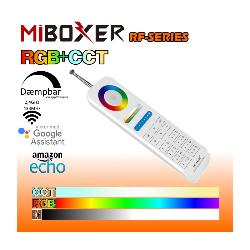 MiBoxer RF 8-Zoners fjernbetjening