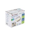 V-Tac 6W LED sort væglampe - Oval, roterbar 350 grader, IP65 udendørs, 230V, inkl. lyskilde