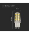 V-Tac 3W LED pære - Samsung LED chip, G9, 230V