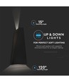 6W LED væglampe - IP65 udendørs, Sort, inkl. lyskilde