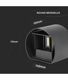 5W LED væglampe - IP65 udendørs, rund, sort, justerbar spredning, inkl. lyskilde