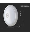 12W LED sensorlampe - IP20 indendørs, Samsung LED chip, PIR sensor, inkl. lyskilde