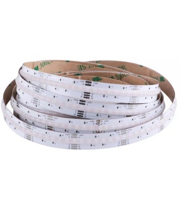 Nærbillede af COB LED strip med høj diodetæthed, der sikrer en jævn og ensartet lysstrøm uden mørke punkter.